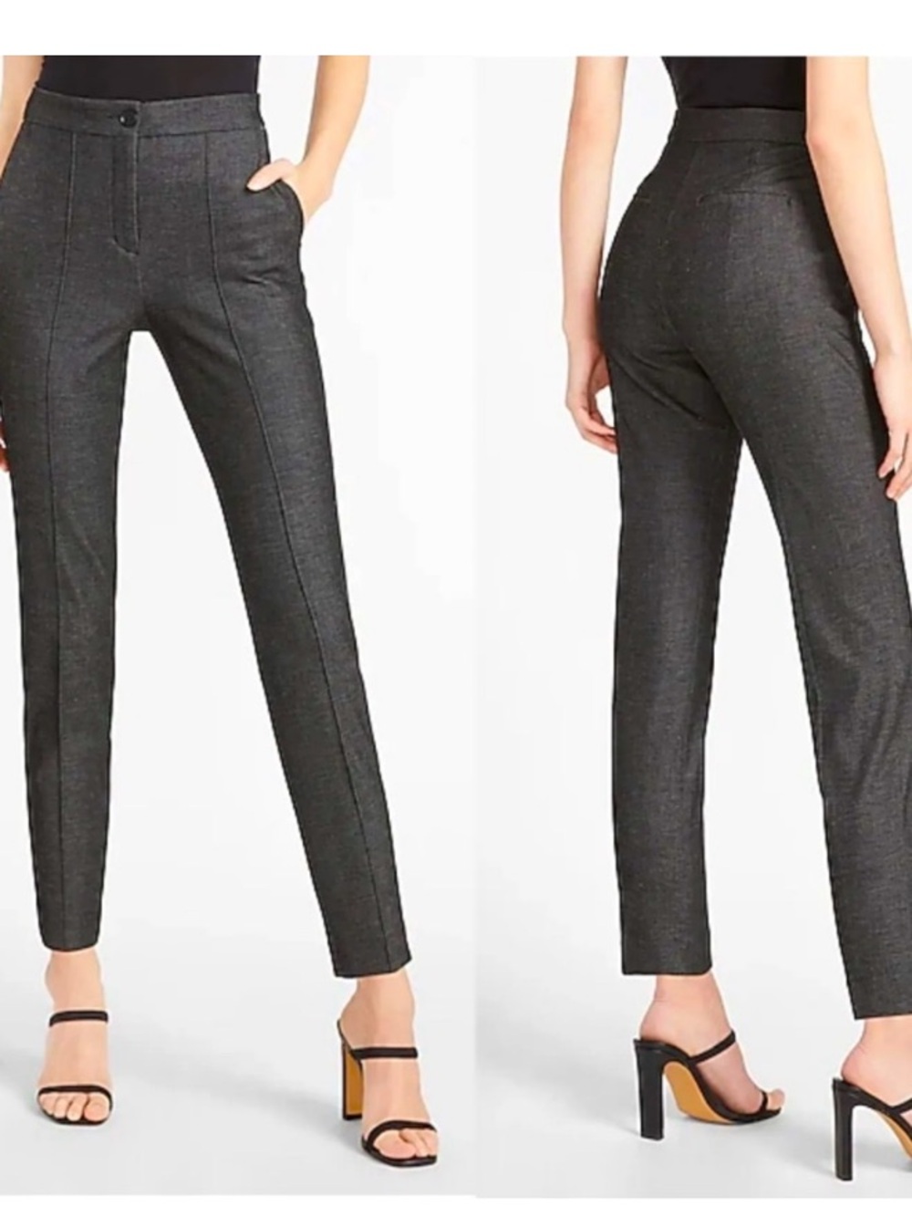Express Charcoal Gray Slim Ankle High Rise Trouser Career Pant Nwt size 4R